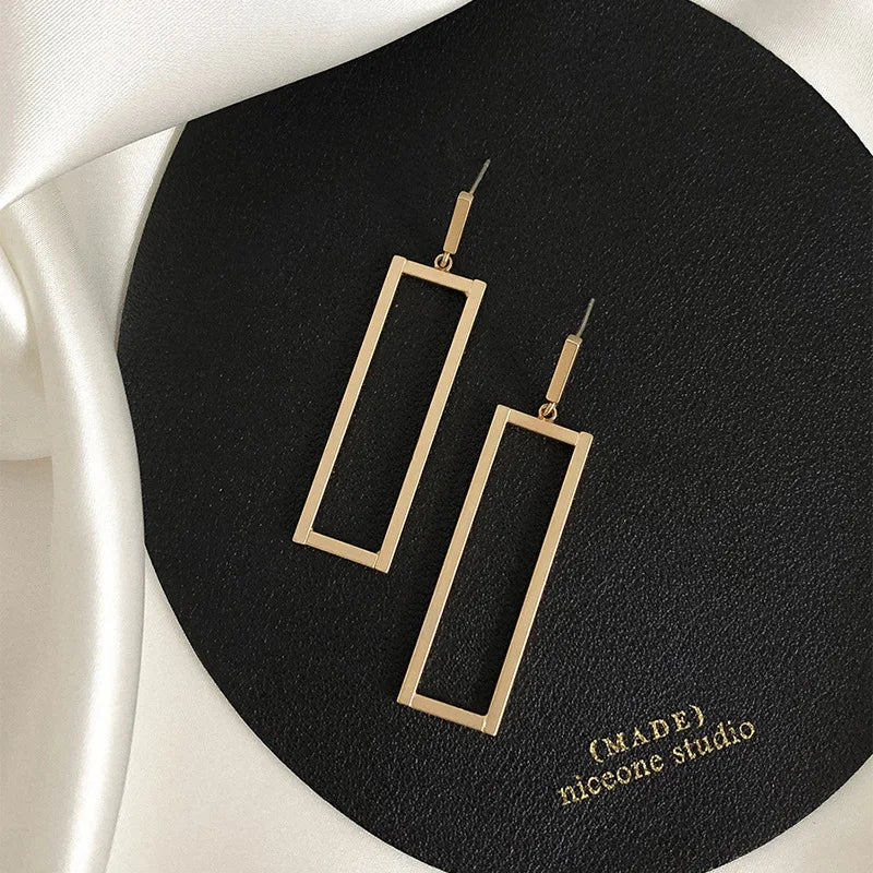 DIEYURO 316L Stainless Steel Minimalist Rectangle Pendant Drop Earrings Luxury Exquisite Friends Party Jewelry Accessories Newly