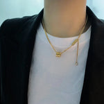 Load image into Gallery viewer, New Design Spiral Cylinder Tstainless steel Gold colour Necklace For Woman Korean Fashion Jewelry Gothic Girl's Clavicle Chain
