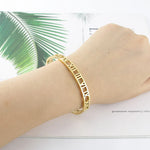 Load image into Gallery viewer, Delicate Hollow Roman Numeral Bracelets &amp; Bangles Titanium Steel Bangle Fine Jewelry For Women Vacuum Plating Bangle Top Quality
