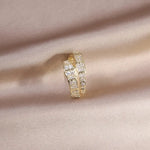 Load image into Gallery viewer, Hot fashion jewelry 14K real gold plated AAA zircon double layer animal snake adjustable ring elegant women's daily wild ring
