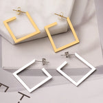Load image into Gallery viewer, Stainless Steel Earrings 2022 Trend Minimalist Square Gold Color Charm Fashion Big Stud Earrings For Women Jewelry Party Gifts
