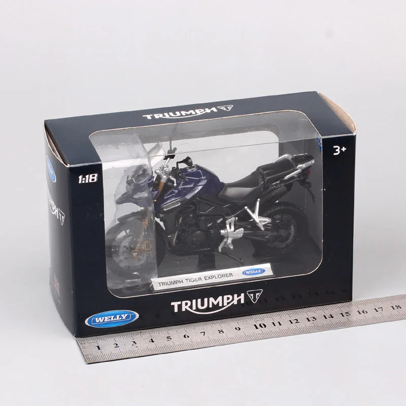 Kid's 1/18 Scale Small Welly Triumph Tiger Explorer 1200 800 Touring Motorbike Diecasts & Toy Vehicles Motorcycle Model Replicas