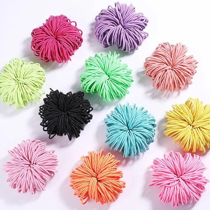 200/500pcs/Bag Girls Cute Colorful Basic Elastic Hair Bands Ponytail Holder Children Scrunchie Rubber Band Kids Hair Accessories