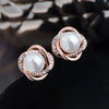 Fashion Jewelry Simulated Pearl Rhinestone clip on Earrings Cute Earrings For Women Shiny Crystal Wedding Ear Clip Jewelry