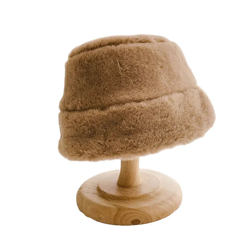 Winter Hat for Kids Faux Fur Bucket Hat for Girls Boys Cap Children Warm Baby Hat Kids Accessories 2-5Y