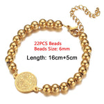 Load image into Gallery viewer, Catholic San Benito Exorcism Cross Medallion Beads Chain Bracelets For Men Women Stainless Steel Jewelry
