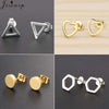 Jisensp Vintage Earings Geometric Triangles Hexagon Round Earrings for Women Fashion Jewlery Love Heart Stud Earrings Bijoux