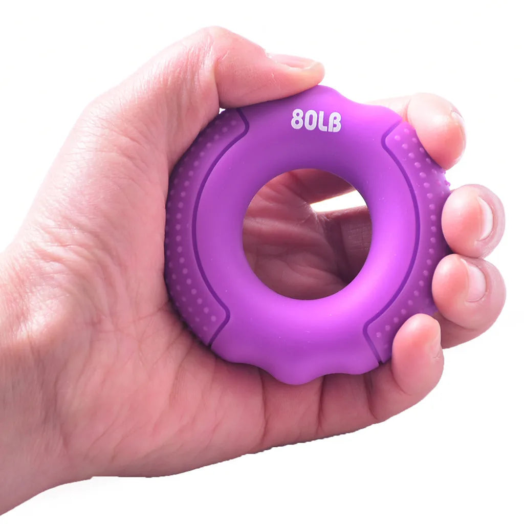 Silica Gel Portable Hand Grip Strengthener Ring Forearm Wrist Finger Exerciser Carpal Expander Rock Climbing Athletes Stress