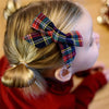 2 PCS 4 inches Plaid Festive Accessories Tartan Bow Hair Clips Scottish Bow Barrettes for Kids Baby Girls