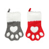 1pcs Christmas Stockings Home Decoration Accessories Plaid Christmas Gift Bags Pet Dog Cat Paw Stocking Socks Xmas Tree Ornament