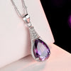 Buyee 925 Sterling Silver Pendant Chain Natural Amethyst Stone Necklace for Woman Girl Luxury Wedding Fine Jewelry Chain