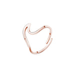 Load image into Gallery viewer, DIEYURO 316L Stainless Steel Fashion Design Geometric Wave Unique Ring Light Luxury Ladies Party Jewelry 3 Colours Adjustable
