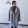 2022 New Women Winter Warm Faux Fur Coat Thick Women Middle -Long Overcoat Turn Down Collar Women Warm Female  Casaco Feminino