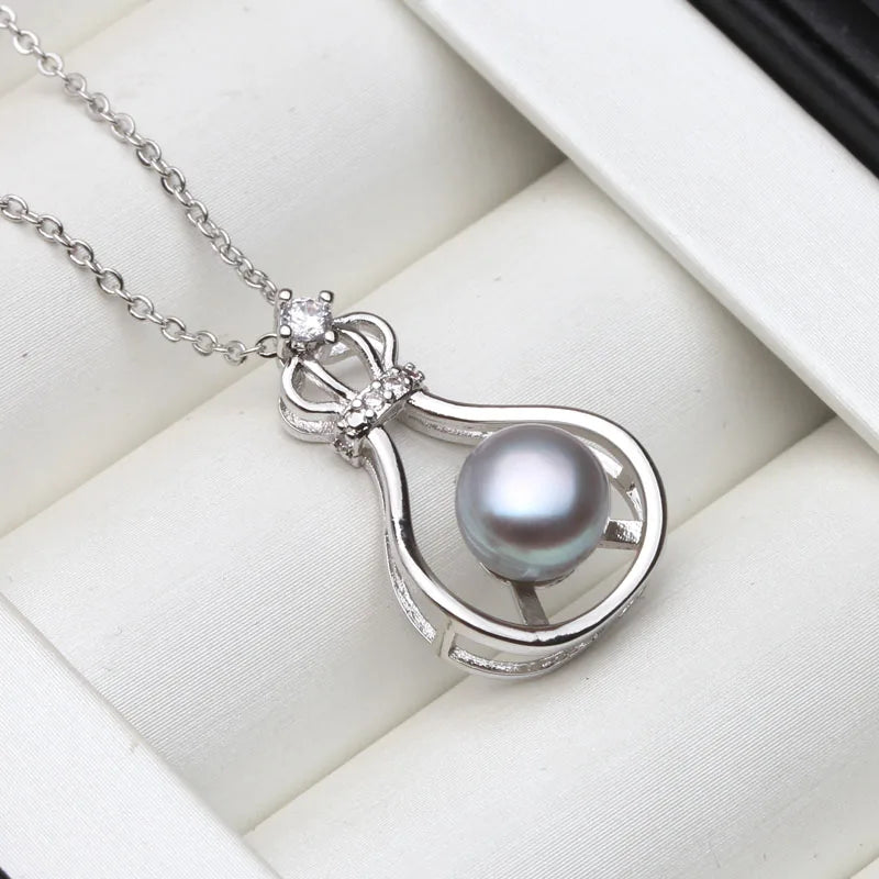 Real Genuine Freshwater Pearl Pendant For Women 92 sterling Silver Necklace Daughter Birthday Gift