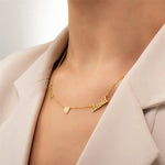 Load image into Gallery viewer, Custom Two Name Letter Necklace Personalised With Heart Stainless Steel Jewelry For Women Customized Heart Necklace Mother Day
