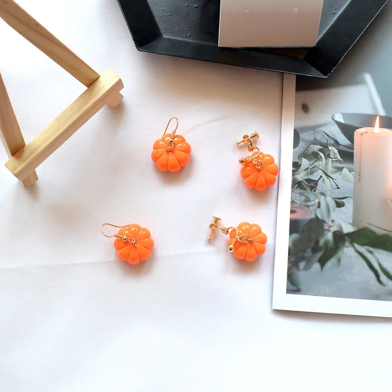 Punk Goth Statement Earrings Trendy Fashion Jewelry 90s Y2k Gifts New Halloween Moon Pumpkin Plant Earrings for Women Acrylic