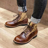 Autumn Winter Men's Short Boots Retro Make old American Casual Oaratrooper Locomotive Shoes EUR 38-48