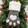 1pcs Christmas Stockings Home Decoration Accessories Plaid Christmas Gift Bags Pet Dog Cat Paw Stocking Socks Xmas Tree Ornament