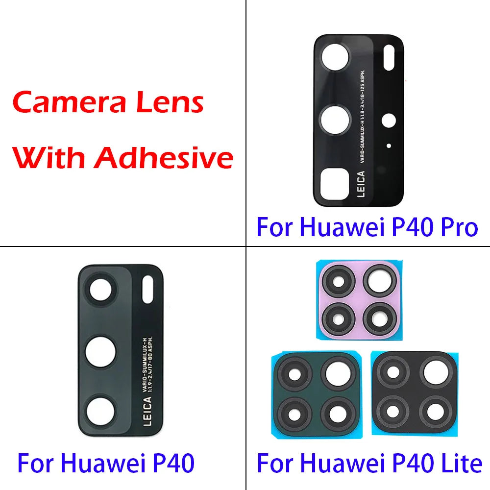 100% NEW For Huawei P50 P40 Lite 5G P40 Lite E P40 P30 Lite P20 Pro Back Rear Camera Glass Lens with Glue Replacement +Tool