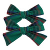 2 PCS 4 inches Plaid Festive Accessories Tartan Bow Hair Clips Scottish Bow Barrettes for Kids Baby Girls