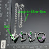 Purple Enamel Flower 925 Silver Jewelry Set Stud Earrings Ring Pendant Necklace Jewellery For Women Engagement