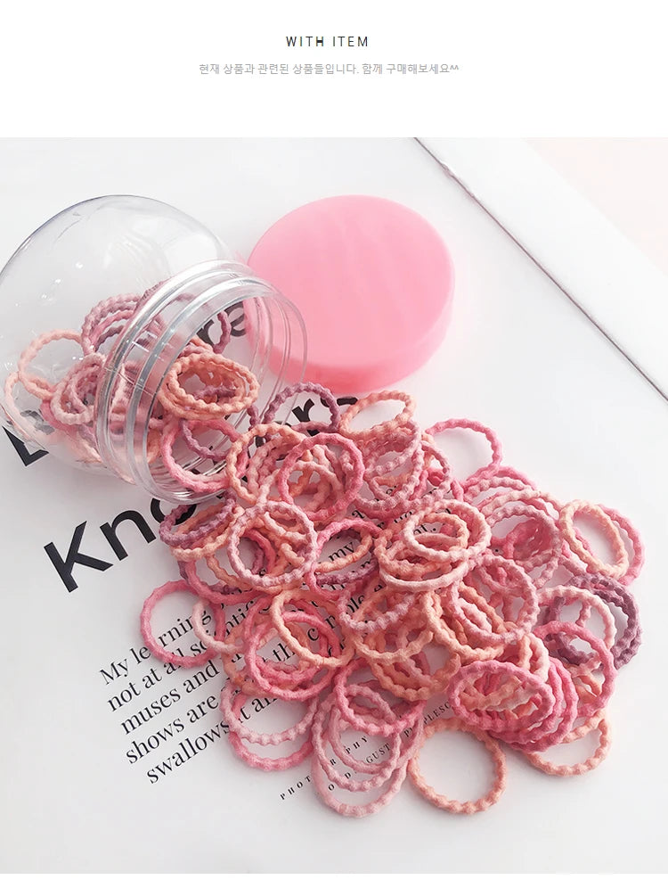 50/100 Pcs/Box New Children Cute Colors Soft Elastic Hair Bands Baby Girls Lovely Scrunchies Rubber Bands Kids Hair Accessories