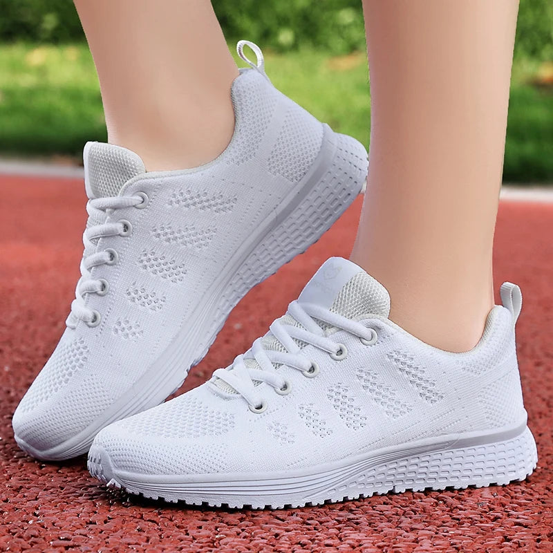 Women Casual Sport Shoes Fashion Men Running Shoes Weave Air Mesh Sneakers Black Non Slip Footwear Breathable Jogging Shoes