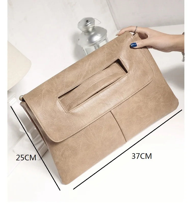 Women Clutches PU leather Crossbody Bags for female Shoulder messenger bag Laptop Bag For Macbook Pouch Bag big Ladies handbag