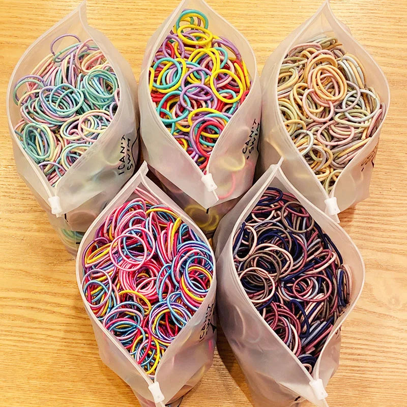 50/100PCS/Set Girls Cute Colorful 2.5cm Elastic Hair Bands Children Pigtail Hair Tie Small Scrunchie Kid Lovely Hair Accessories