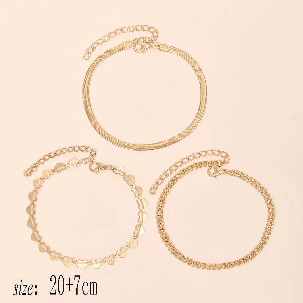 4pcs/set Boho Summer Bracele Crystal Snak Chian “K” Pendant Anklet Sandals Barefoot Beach Foot Bridal Jewelry Wholesale J010