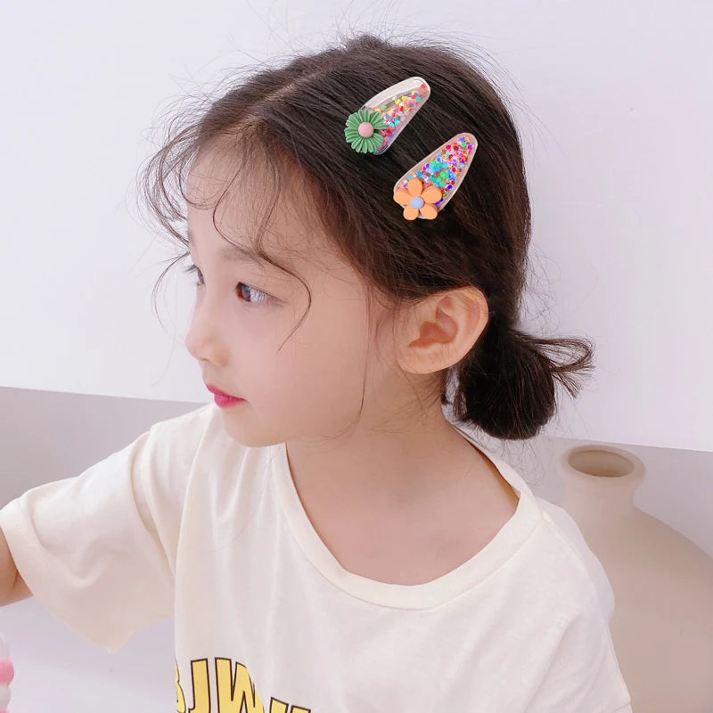 10/20PCS/Set Girls Cute Colorful Cartoon Flower Fruit Hairpins Kids Hair Ornament Headband Hair Clips Fashion Hair Accessories