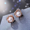 Fashion Jewelry Simulated Pearl Rhinestone clip on Earrings Cute Earrings For Women Shiny Crystal Wedding Ear Clip Jewelry