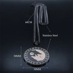Load image into Gallery viewer, Viking Stainless Steel Divination Letter Yin and Yang Wolf Chain Necklaces Women/Men Black Color Necklace jewlery NXH284S03

