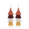 Bohemian 4 Layered Tassel Earrings For Women Ethnic Long Fringe Multi color Statement Dangle Earring GirlsFashion Jewelry