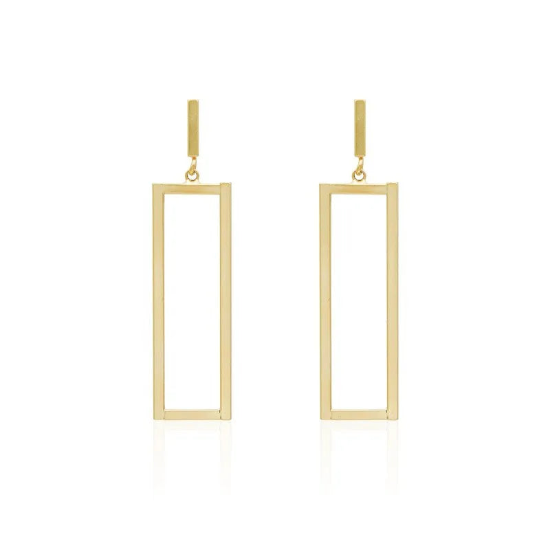 DIEYURO 316L Stainless Steel Minimalist Rectangle Pendant Drop Earrings Luxury Exquisite Friends Party Jewelry Accessories Newly