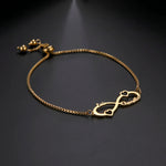 Load image into Gallery viewer, Sipuris Infinity Custom Name Bracelet Stainless Steel Adjustable Box Chain Personalized Bracelet For Women Fashion Jewelry Gifts
