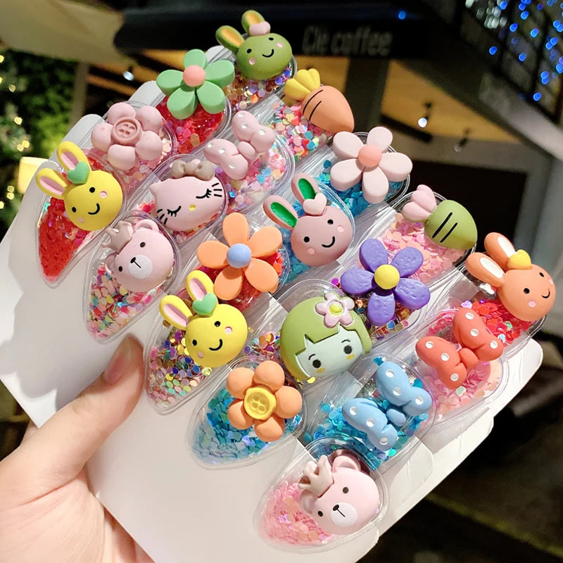 10/20PCS/Set Girls Cute Colorful Cartoon Flower Fruit Hairpins Kids Hair Ornament Headband Hair Clips Fashion Hair Accessories