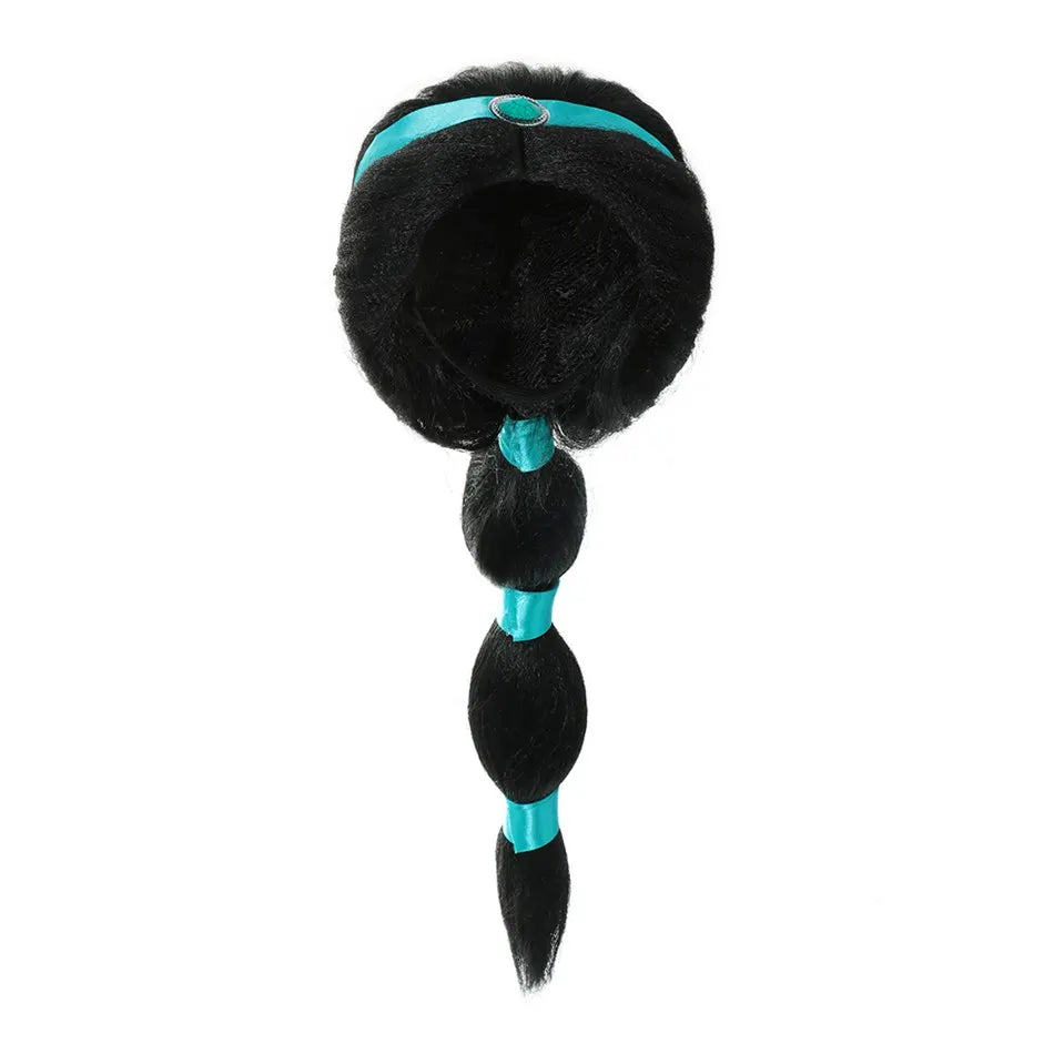 Girls Aladdin Princess Accessory Jasmine Party Tiara Crown Necklace Earrings Magic Lamp Synthetic Hair Kids Jasmine Dress up Wig