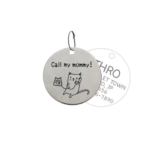 003 Cat Dogs ID Tags Personalized and Custom for Pet Collar Name Funny Painting Engraved on Both Sides