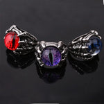 Load image into Gallery viewer, Men's Punk Goth Dragon Claw Evil Eye Rings Women Devil Eyeball Party Stainless Steel Rings Anime Skull Boyfriends Jewelry Gifts
