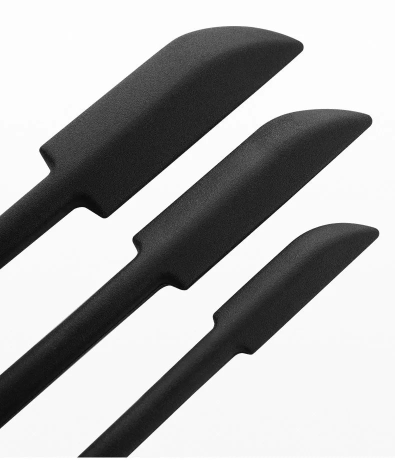 1/3/4Pcs Black Lengthen Mini Soft Jar Cake Cream Jam Scrapers Silicone Makeup Spatulas Butter Knife Kitchen Tools Accessories