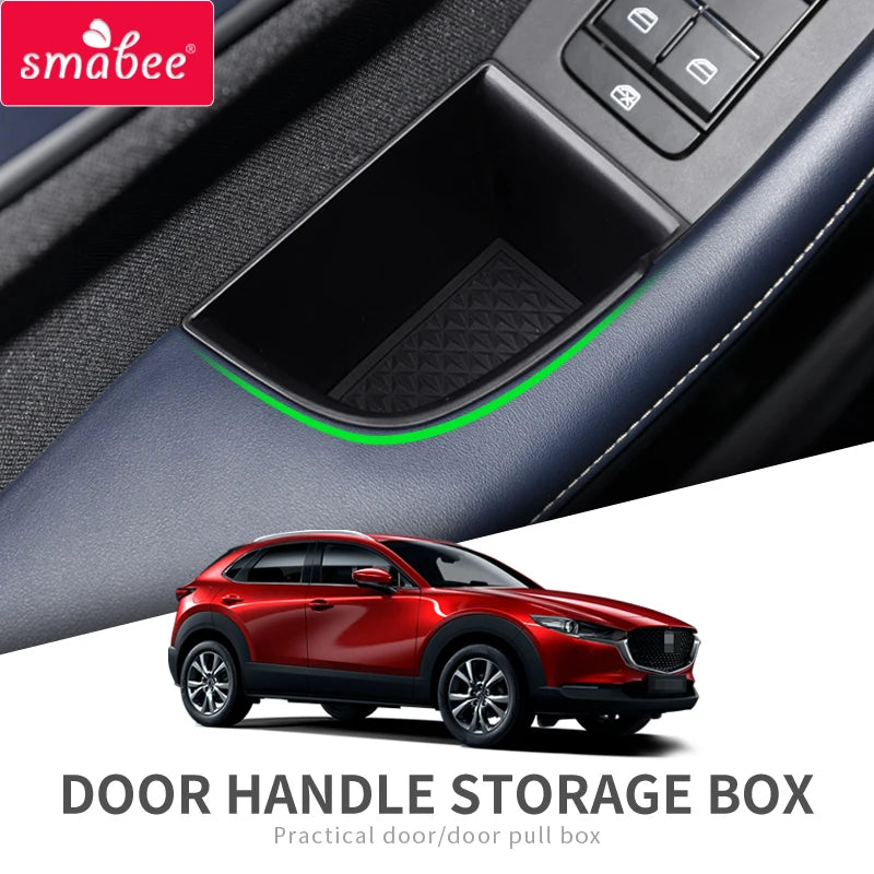 Car Side Door Handle Storage Box For Mazda 3 CX-30 2019-2024 Tray Organizers Container Accessories Tidying Only Fit Left Rudder