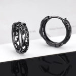Load image into Gallery viewer, 1 Pair Punk Hollow Dragon Carved Ear Buckle Earrings For Men/Women Black Color Hip Hop Street Popular Fashion Cool Ear Jewelry
