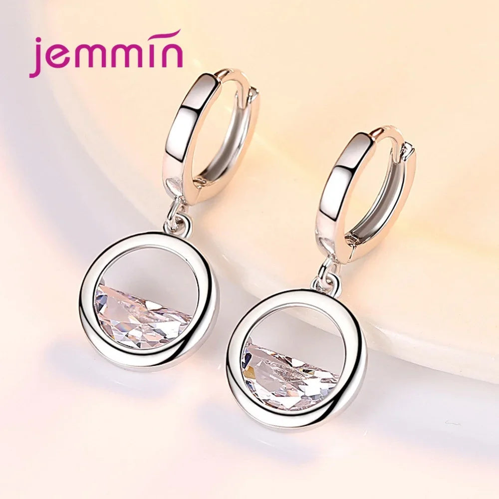 Classic Women's Wedding Jewelry Set 925 Sterling Silver  Fine CZ Crystal Necklace Earrings Accessory Gift Dropshipping