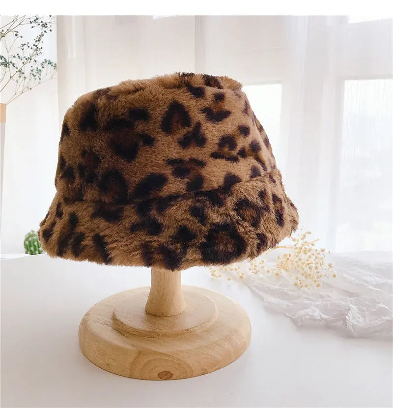 Winter Hat for Kids Faux Fur Bucket Hat for Girls Boys Cap Children Warm Baby Hat Kids Accessories 2-5Y