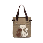 Load image into Gallery viewer, Lovely Cute Cat Canvas Handbag for Girls Ladies Large Capacity Casual Bag Women Portable Solid Zipper Shoulder Bag Bolsos Mujer

