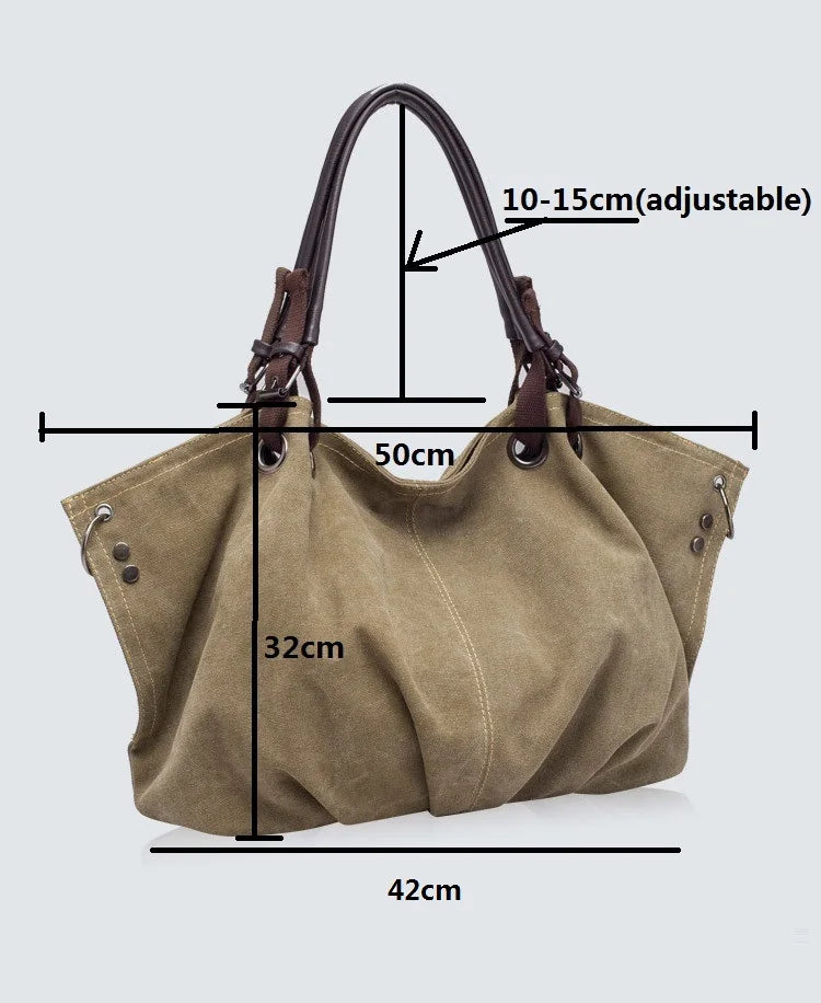 2021 New Big Women's Bag Fashion Casual Canvas Bag Large Capacity Handbag Shoulder Messenger Bag BD866B