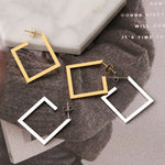 Load image into Gallery viewer, Stainless Steel Earrings 2022 Trend Minimalist Square Gold Color Charm Fashion Big Stud Earrings For Women Jewelry Party Gifts
