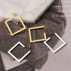 Stainless Steel Earrings 2022 Trend Minimalist Square Gold Color Charm Fashion Big Stud Earrings For Women Jewelry Party Gifts