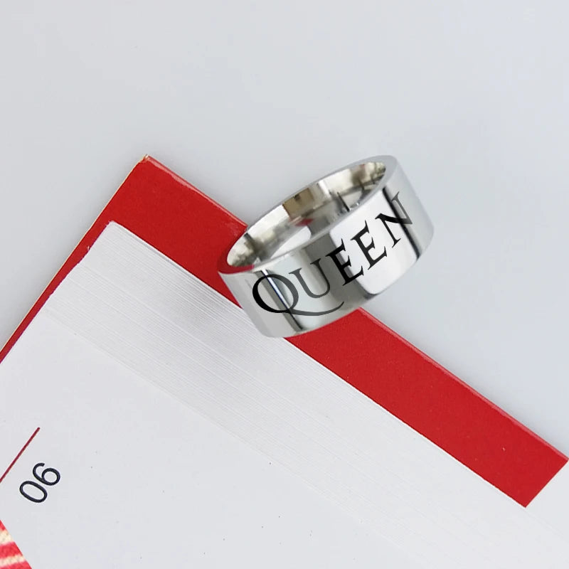 Fashion new stainless steel queen ring, punk jewelry, rock jewelry for men and women, fan gifts